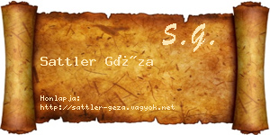 Sattler Géza névjegykártya